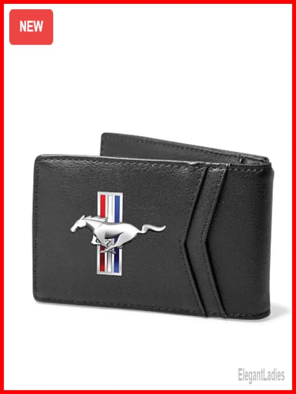 Ford Mustang Tri-Bar Logo Bi-fold PU Leather RFID Wallet